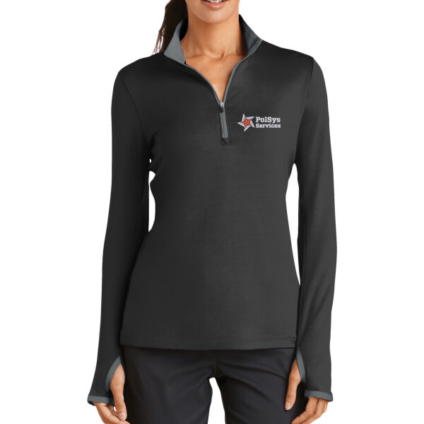 PolSys Services, Inc. Embroidered - Ladies Dri FIT Stretch 1/2 Zip Cover Up Thumbnail