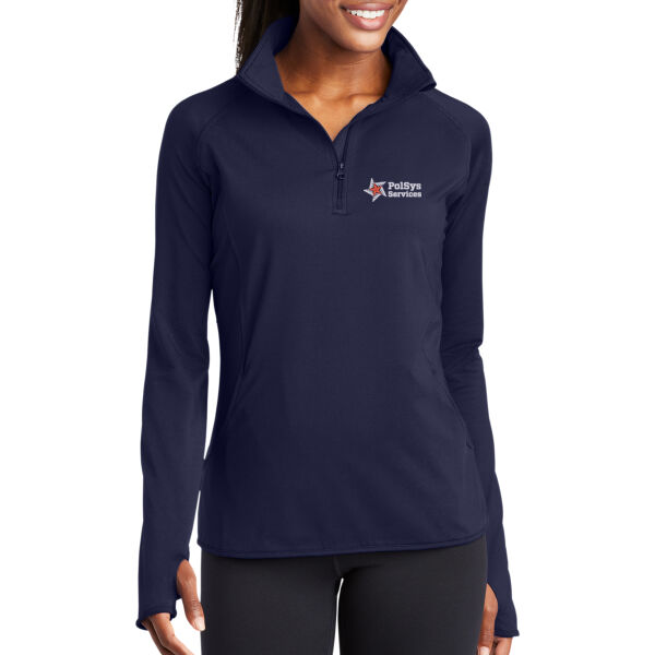 PolSys Services, Inc. Embroidered - Ladies Sport Wick ® Stretch 1/4 Zip Pullover Thumbnail