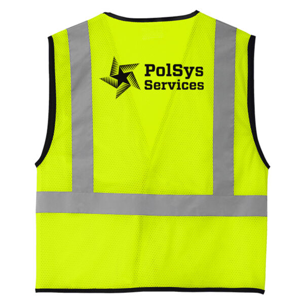PolSys Services Inc. Printed - Ansi 107 Class 2 Economy Mesh One Pocket Vest Thumbnail